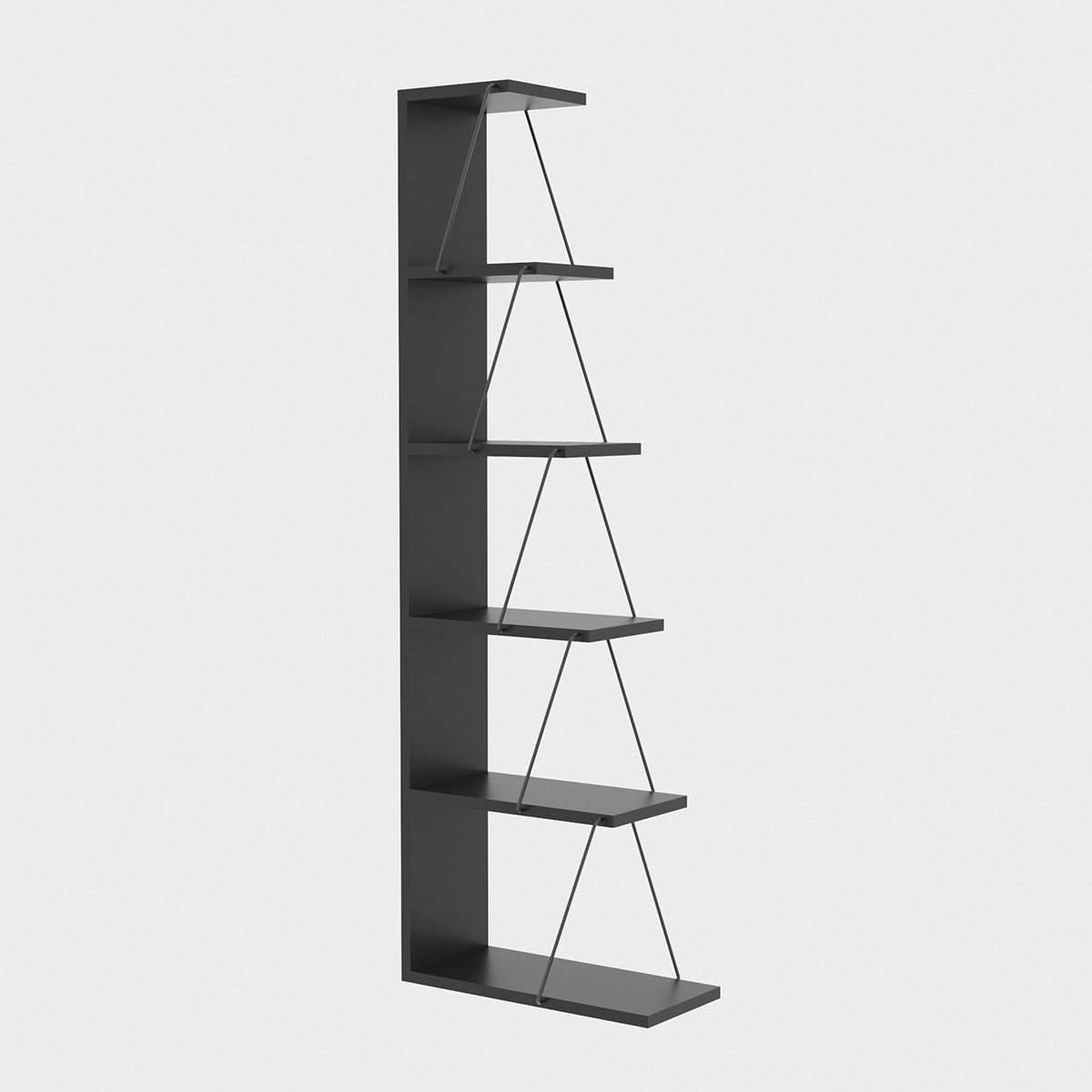 Βιβλιοθήκη Δαπέδου 5 Θέσεων (50X22X150) A-G Tlos 854Kln3609 Anthracite Home Έπιπλα Βιβλιοθήκες - Ραφιέρες Spitishop