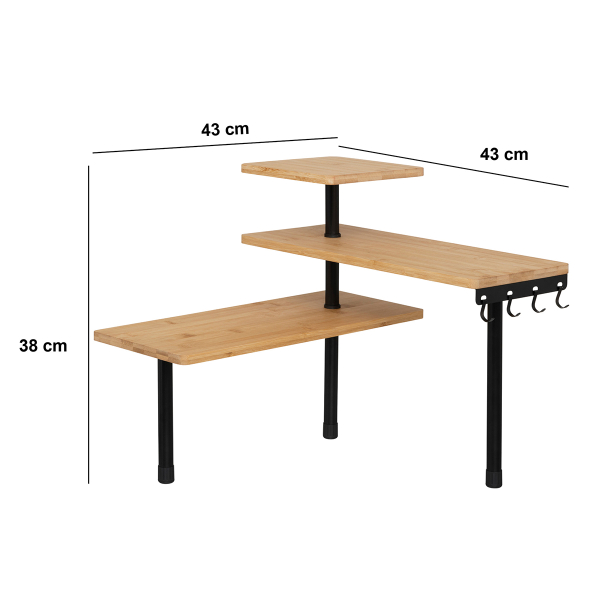Γωνιακή Ραφιέρα Οργάνωσης Κουζίνας (43x43x38) F-V Shelf 190046