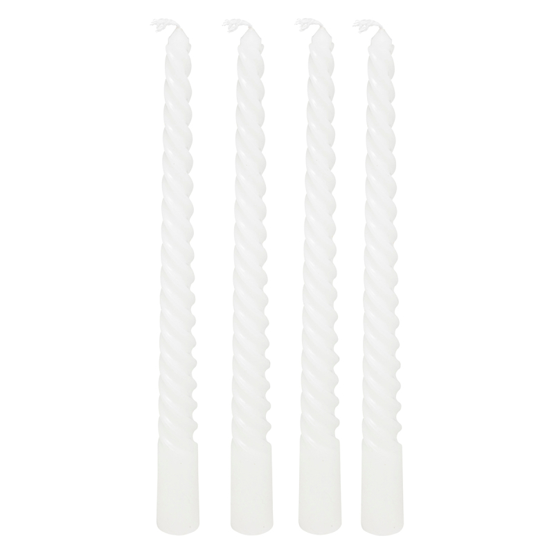Κεριά Για Κηροπήγιο 25εκ. (Σετ 4τμχ) A-S Hugo Twist White 207036A