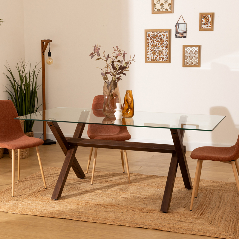 Τραπέζι Τραπεζαρίας (180x90x74.5) A-S Jorel Walnut 206040B