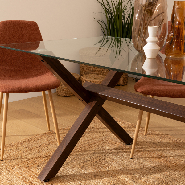 Τραπέζι Τραπεζαρίας (180x90x74.5) A-S Jorel Walnut 206040B