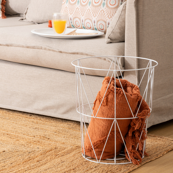 Βοηθητικό Τραπεζάκι Με Αποθηκευτικό Χώρο (Φ37x40) A-S Kumi White 206045A