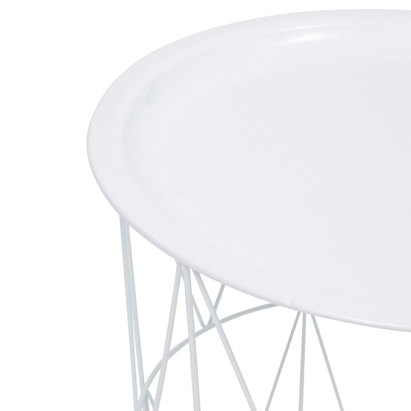 Βοηθητικό Τραπεζάκι Με Αποθηκευτικό Χώρο (Φ37x40) A-S Kumi White 206045A