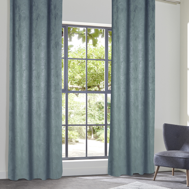 Κουρτίνα Συσκότισης Βελουτέ (135x260) Με Τρουκς A-S Fujo Light Blue 209001C