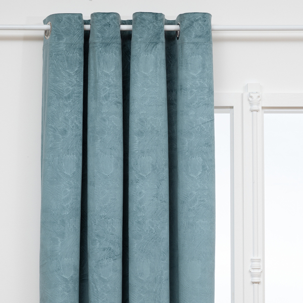 Κουρτίνα Συσκότισης Βελουτέ (135x260) Με Τρουκς A-S Fujo Light Blue 209001C