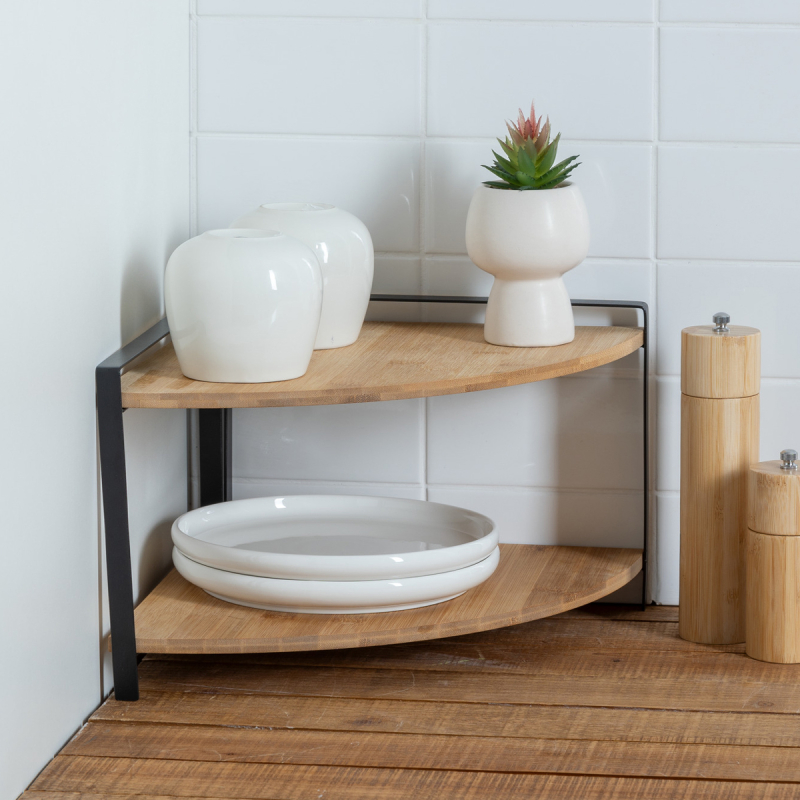 Γωνιακή Ραφιέρα Οργάνωσης Κουζίνας (29.6x29.3x20.5) F-V Ordera Black 190109