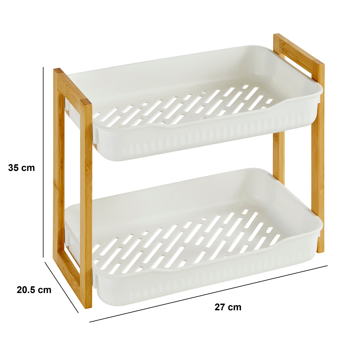 Ραφιέρα Μπάνιου Διπλή (27X20 5X35) F-V Natureo White 206970 Home Οργάνωση & Αποθήκευση Ραφιέρες Εταζέρες Spitishop