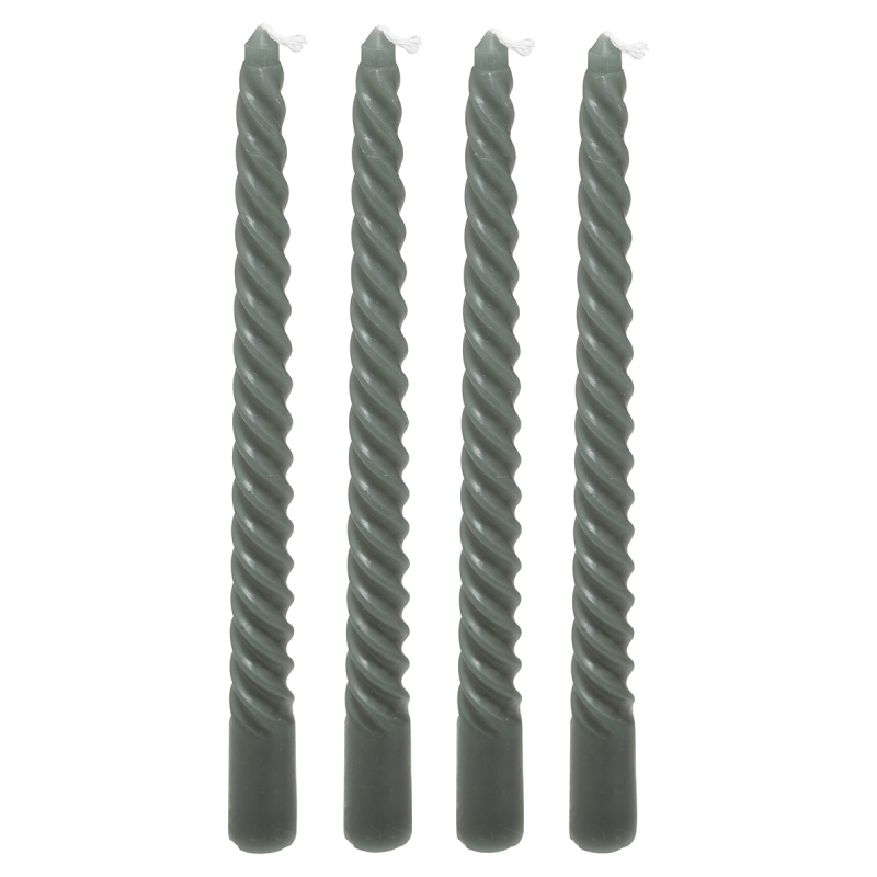 Κεριά Για Κηροπήγιο 25εκ. (Σετ 4τμχ) A-S Hugo Twist Green 207036H