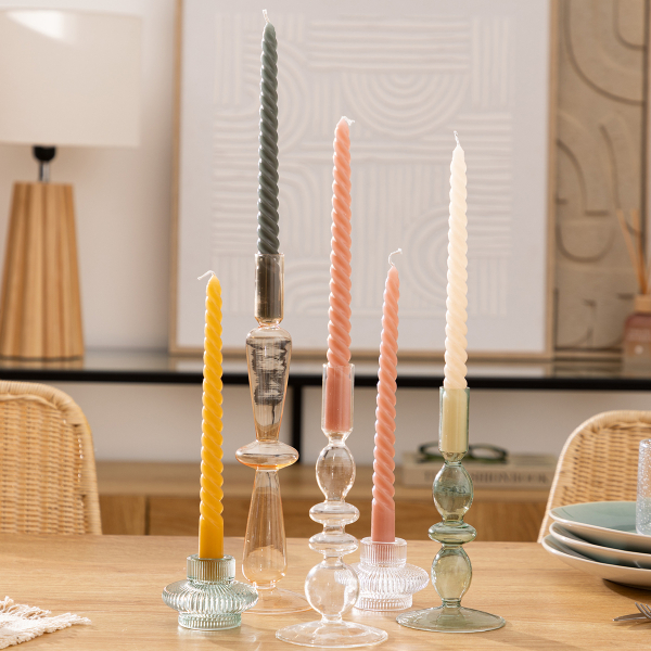 Κεριά Για Κηροπήγιο 25εκ. (Σετ 4τμχ) A-S Hugo Twist Green 207036H