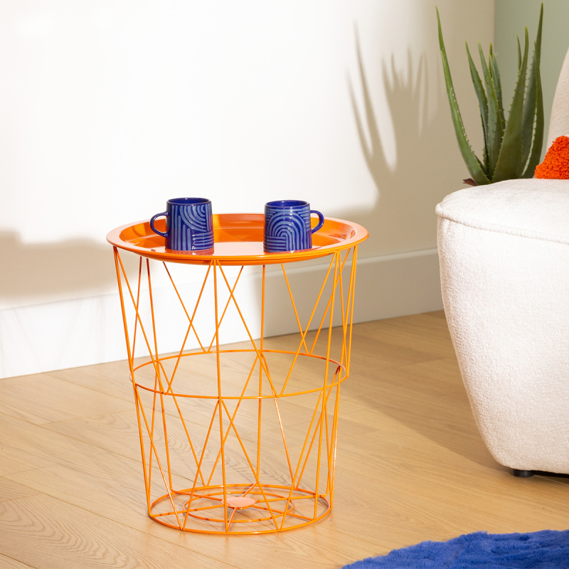 Βοηθητικό Τραπεζάκι Με Αποθηκευτικό Χώρο (Φ37x40) A-S Kumi Orange 206045C