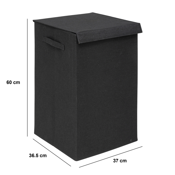 Καλάθι Απλύτων 2 Θέσεων 74Lit (37x36.5x60) F-V Colors Coal Black 206923J