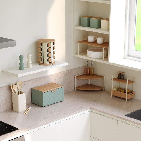 Γωνιακή Ραφιέρα Οργάνωσης Κουζίνας (29.6x29.3x20.5) F-V Ordera Clay 190109A