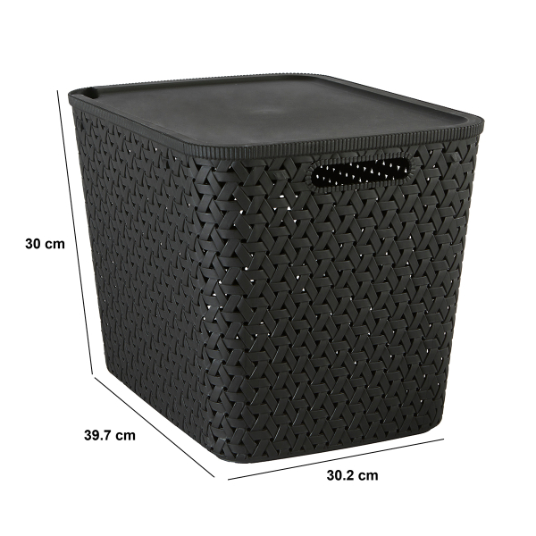 Καλάθι Αποθήκευσης (39.7x30.2x30) F-V Tressy Black 209337A