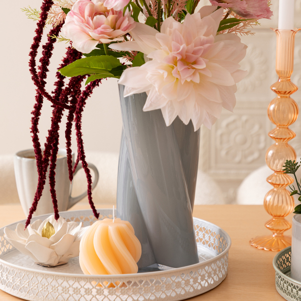 Διακοσμητικό Βάζο (Φ10.5x25.5) A-S Wild Romance 206524 Grey