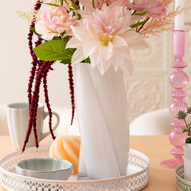 Διακοσμητικό Βάζο (Φ10.5x25.5) A-S Wild Romance 206524 White