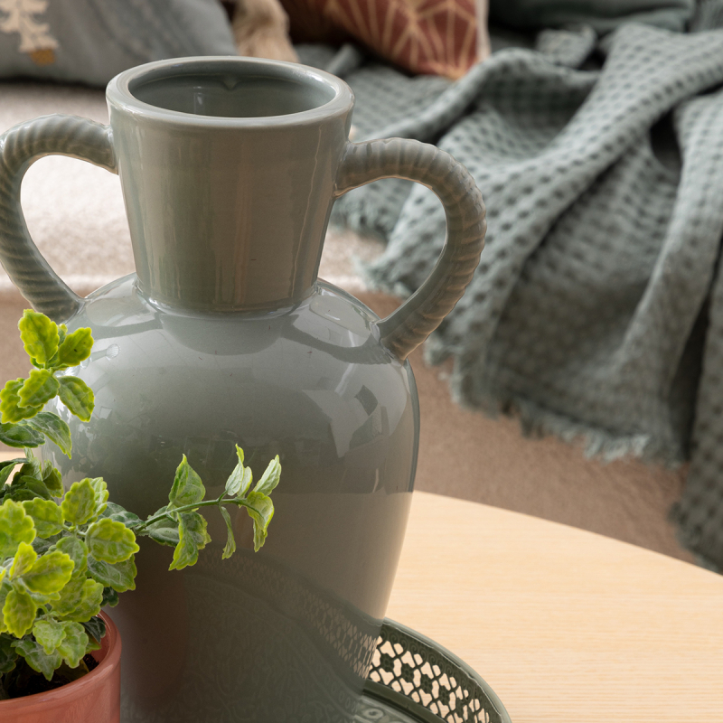 Διακοσμητικό Βάζο (17x13x23.5) A-S Wild Romance 206525 Grey