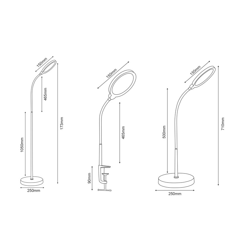 Πορτατίφ με Κλιπ Φωτιστικό Δαπέδου 3 σε 1 Led Step Dimmable Aca Stefan Sf501All Black Cct Home Φωτιστικά Spitishop