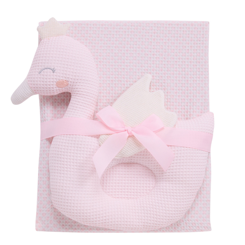 Κουβέρτα Πικέ Αγκαλιάς (75x100) + Λούτρινο Das Home Baby 4956 Pink
