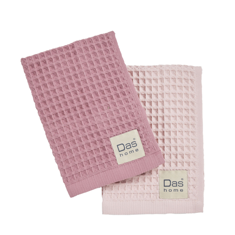 Ποτηρόπανα Πικέ (Σετ 2τμχ) Das Home Kitchen 0803 Pink-Nude