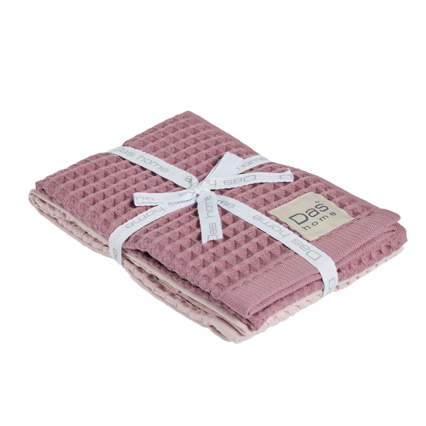 Ποτηρόπανα Πικέ (Σετ 2τμχ) Das Home Kitchen 0803 Pink-Nude