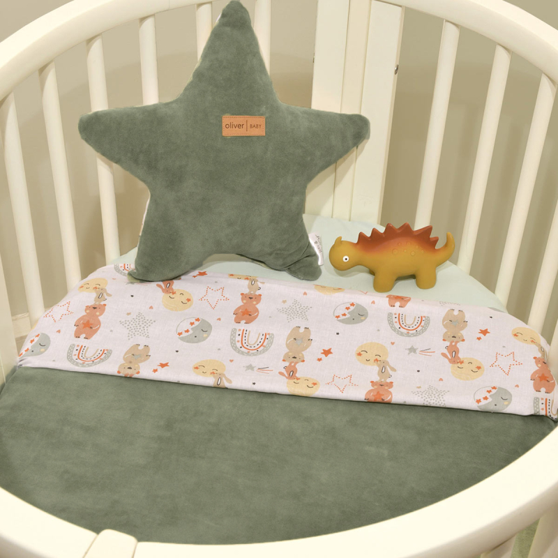 Κουβέρτα Βελουτέ Αγκαλιάς (75x95) 2 Όψεων Baby Oliver Des 413