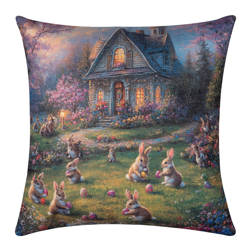 Πασχαλινή Μαξιλαροθήκη (45x45) Silk Fashion easter2025-3