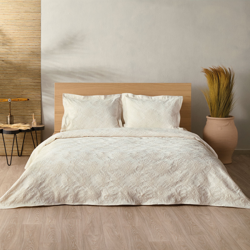 Κουβερτόριο King Size (260x260) Kentia Serenity Soliman 12 Ecru