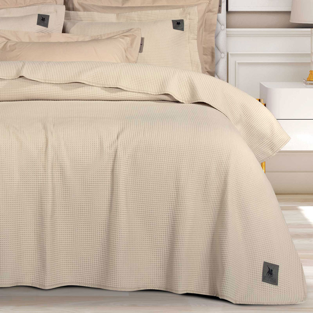 Κουβερλί King Size (240X250) Greenwich Polo Club 3495 Beige Home Λευκά Είδη Κρεβατοκάμαρας Spitishop