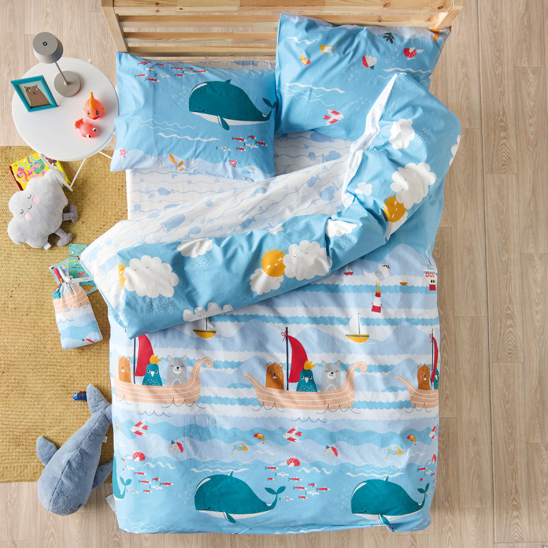 Παπλωματοθήκη Μονή (Σετ 165x245) 2 Όψεων Kentia Versus Balena