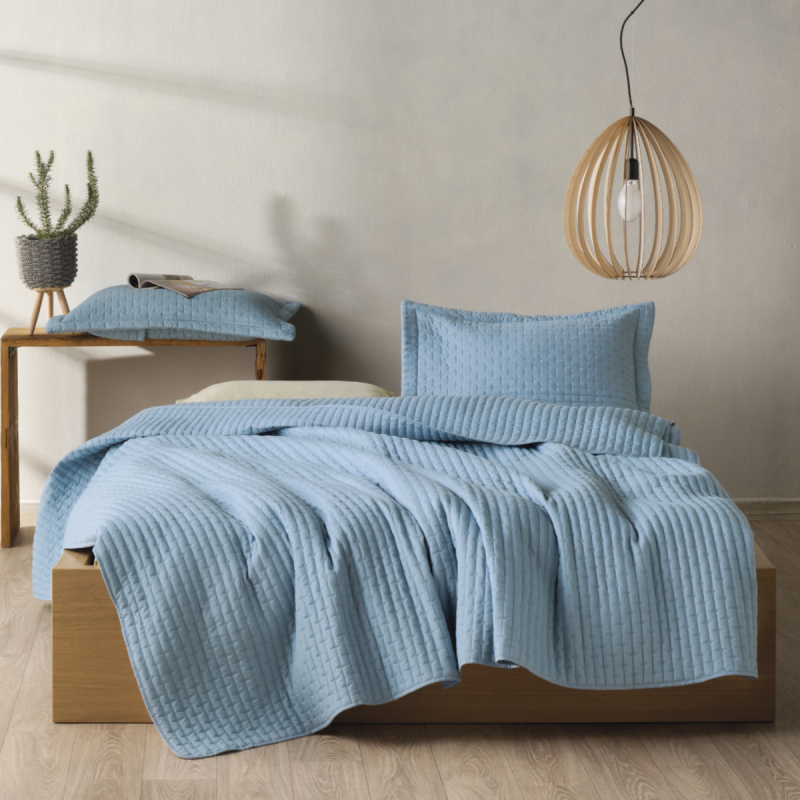 Κουβερλί Μονό (Σετ 160x240) Kentia Loft Mason 19 Ciel