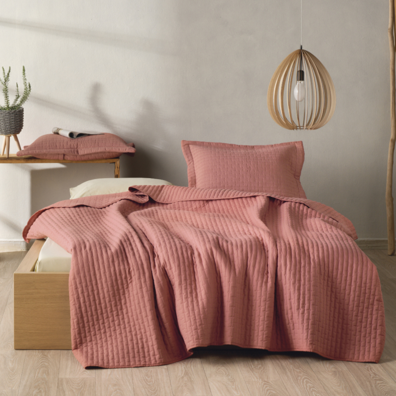 Κουβερλί Υπέρδιπλο (Σετ 220x240) Kentia Loft Mason 06 Terracotta