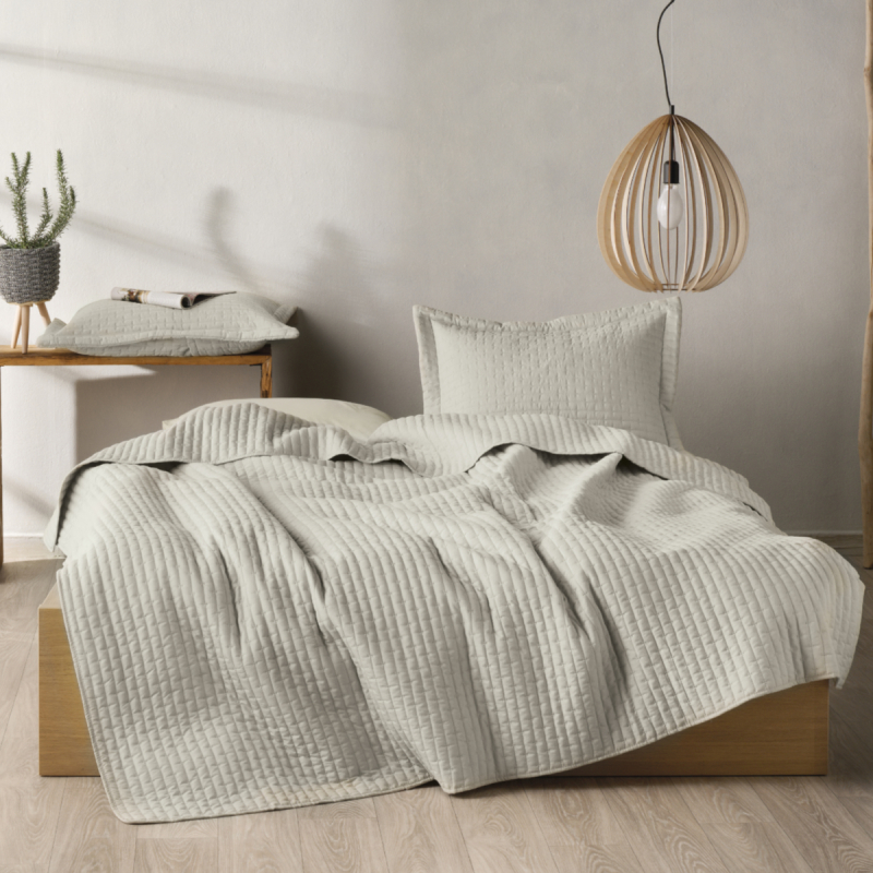 Κουβερλί Ημίδιπλο (Σετ 180x240) Kentia Loft Mason 15 Grey Beige