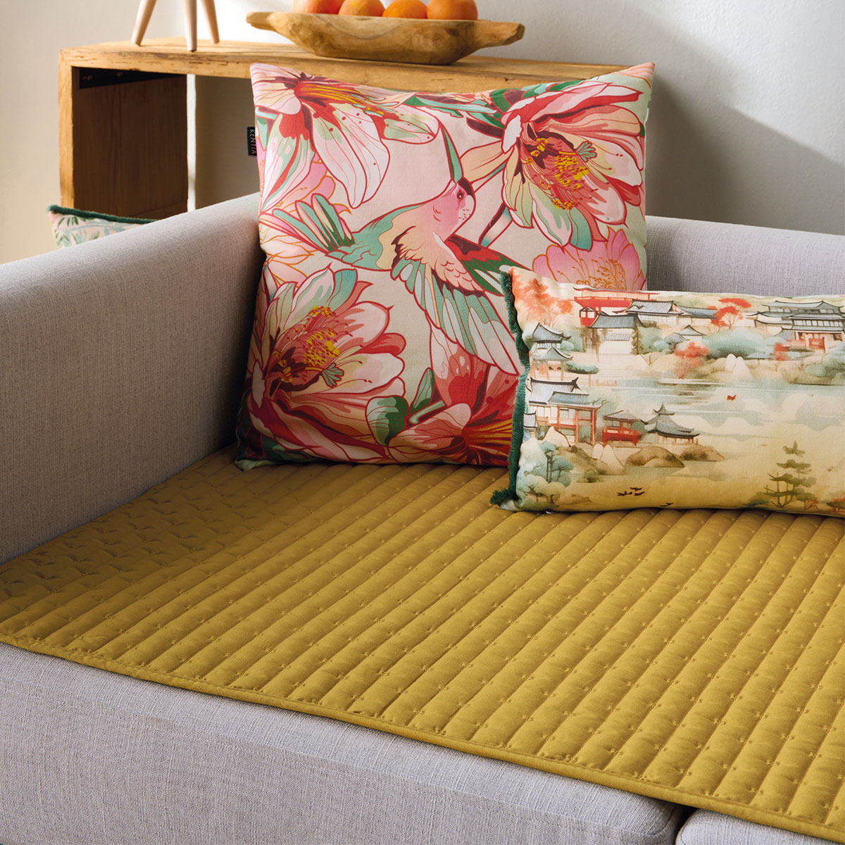 Ανώστρωμα Καναπέ (75X160) Kentia Stylish Mason 11 Ochre Home Λευκά Είδη Σαλονιού Ανωστρώματα Spitishop