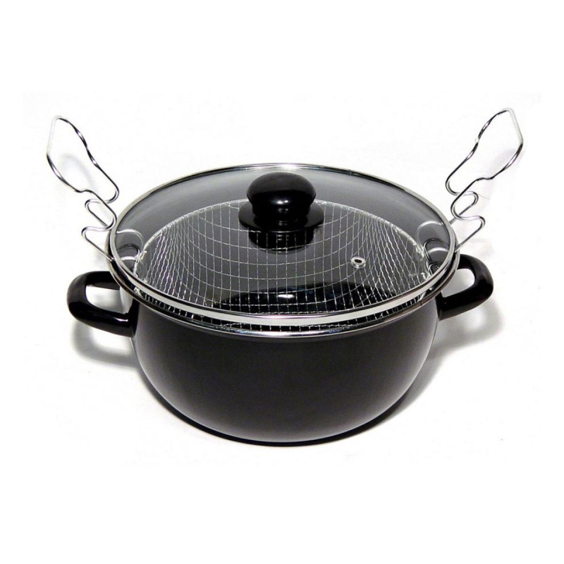 Αντικολλητική Κατσαρόλα - Φριτέζα (Φ24) Εμαγιέ 5lt Maxhome EA-8240