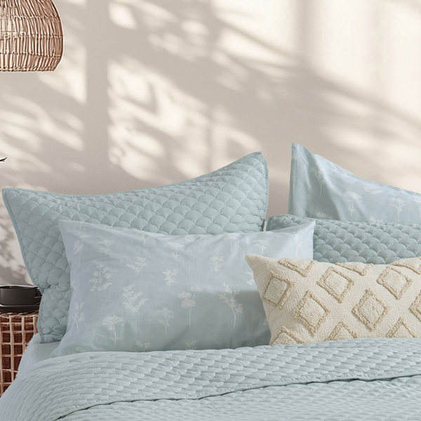 Ζεύγος Μαξιλαροθήκες Καπιτονέ (52x72) Nef-Nef Homeware Scofield Blue