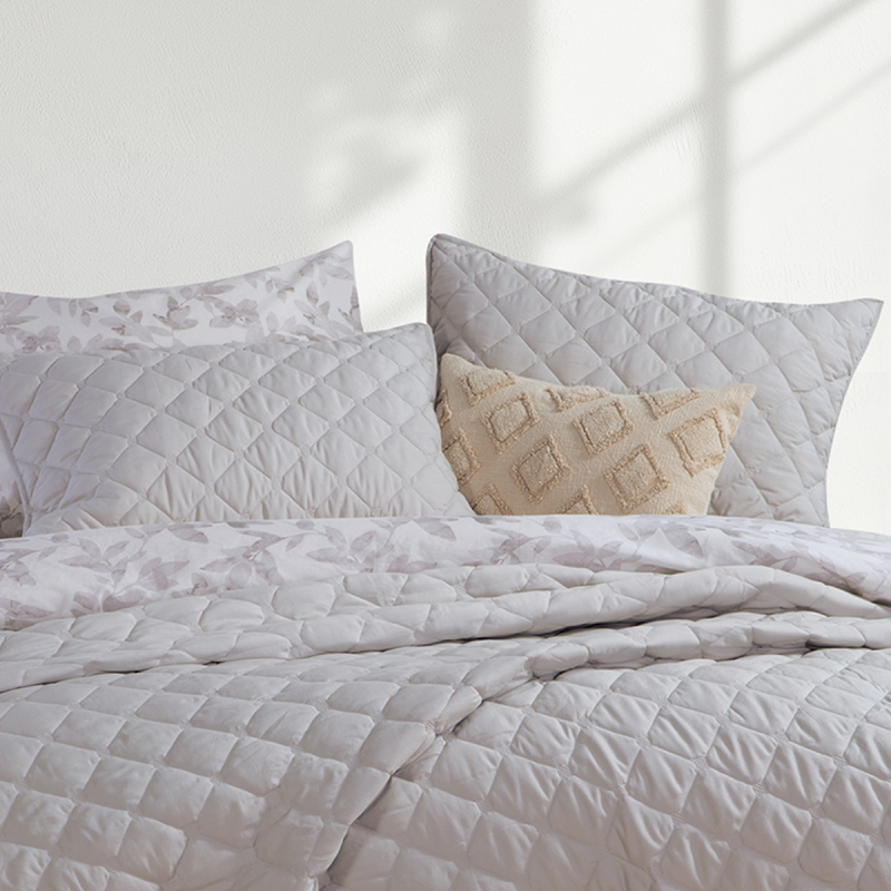 Ζεύγος Μαξιλαροθήκες Καπιτονέ (52x72) Nef-Nef Homeware Olga Grey