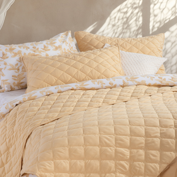 Ζεύγος Μαξιλαροθήκες Καπιτονέ (52x72) Nef-Nef Homeware Olga Honey