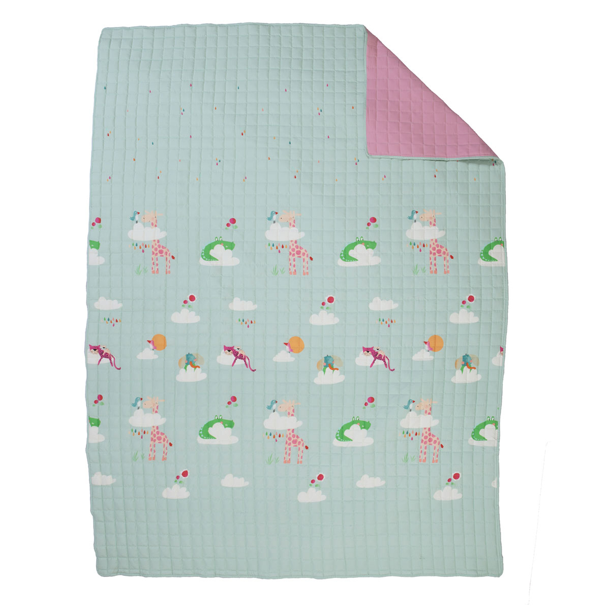 Κουβερλί Μονό (180X240) 2 Όψεων Nef-Nef Homeware Sky Is A Zoo Home Παιδικά Λευκά Είδη Spitishop