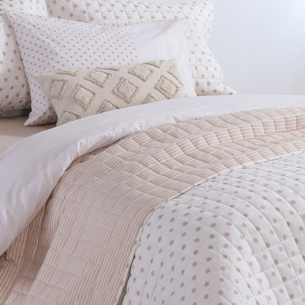 Κουβερλί Υπέρδιπλο (230x240) 2 Όψεων Nef-Nef Homeware Smart Donter Beige