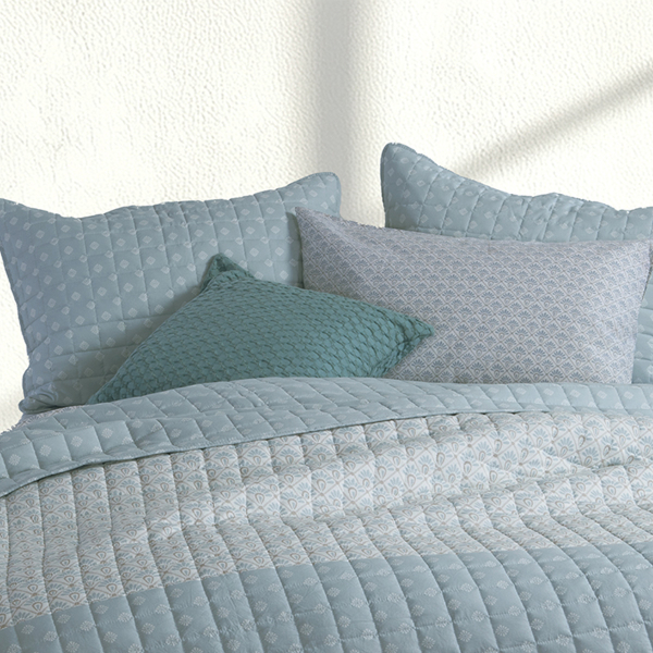 Ζεύγος Μαξιλαροθήκες Καπιτονέ (52x72) Nef-Nef Homeware Smart Keylan Blue