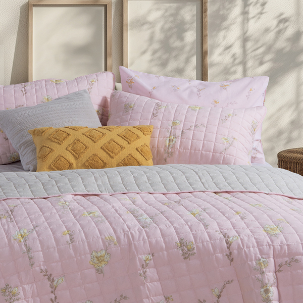 Ζεύγος Μαξιλαροθήκες Καπιτονέ (52x72) Nef-Nef Homeware Smart Irida Pink