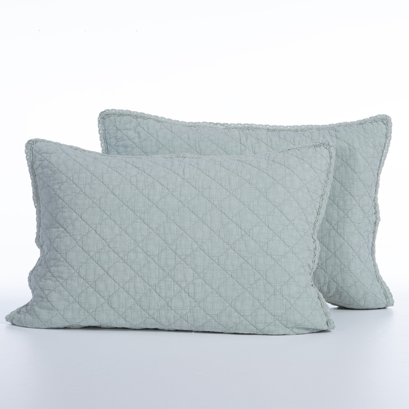 Ζεύγος Μαξιλαροθήκες Καπιτονέ (52x72) Nef-Nef Homeware Serenity Bruno Mint