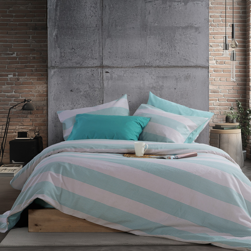 Σεντόνια Διπλά (Σετ) Nef-Nef Homeware Casual Stripe Petrol