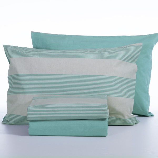 Σεντόνια Διπλά (Σετ) Nef-Nef Homeware Casual Stripe Petrol
