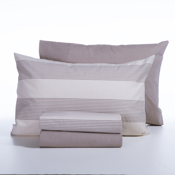 Σεντόνια Υπέρδιπλα (Σετ) Nef-Nef Homeware Casual Stripe Ecru