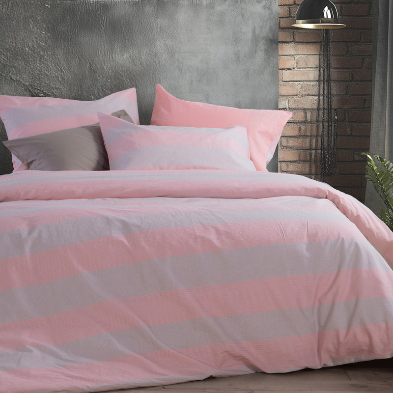 Σεντόνια King Size (Σετ) Nef-Nef Homeware Casual Stripe Peach