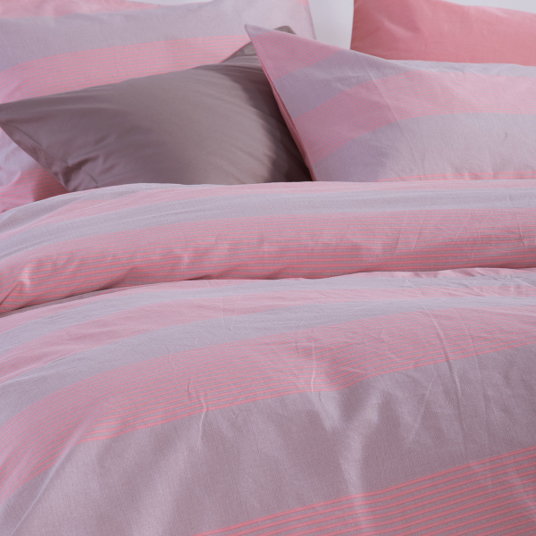 Σεντόνια King Size (Σετ) Nef-Nef Homeware Casual Stripe Peach