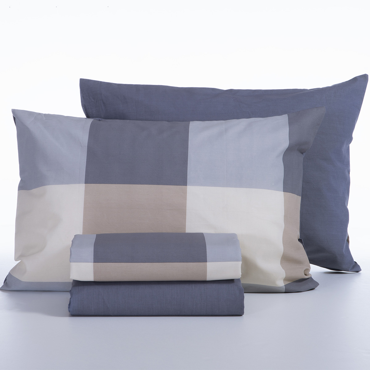 Σεντόνια Μονά (Σετ) Nef-Nef Homeware Casual Check Denim Χωρις Λαστιχο 170X270 Home Παιδικά Λευκά Είδη Spitishop
