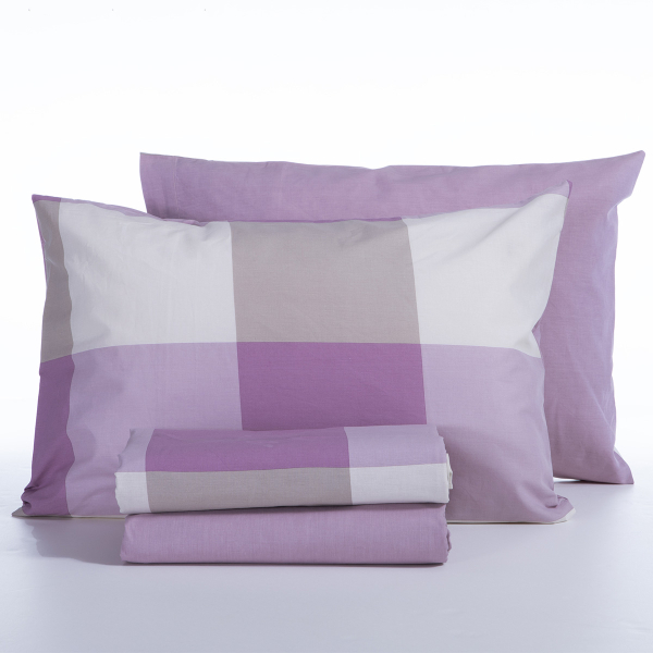 Σεντόνια Υπέρδιπλα (Σετ) Nef-Nef Homeware Casual Check Mauve