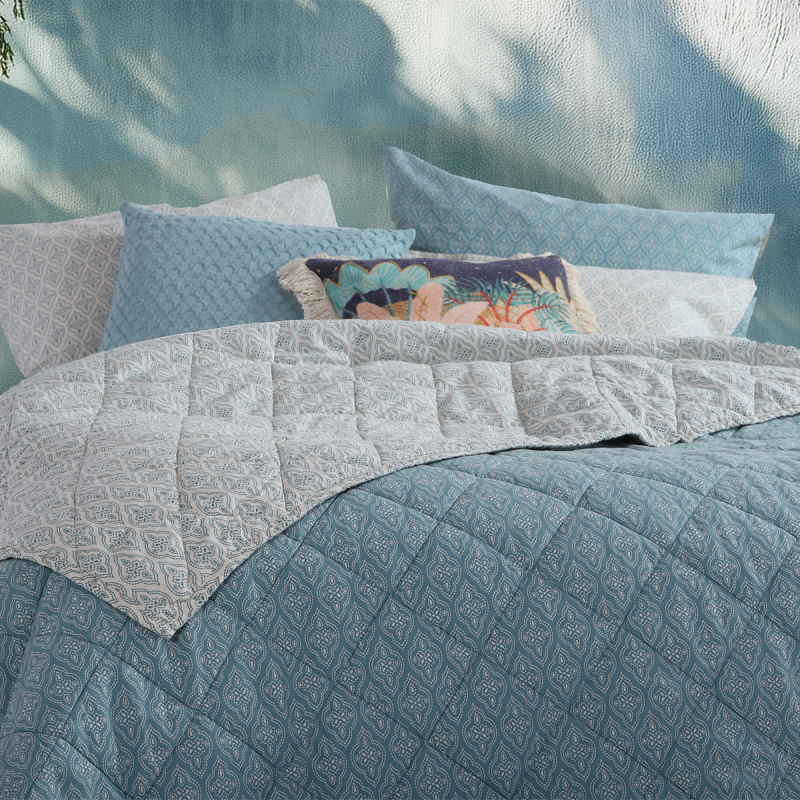 Κουβερλί Υπέρδιπλο (230x240) 2 Όψεων Nef-Nef Homeware Blue Sorento